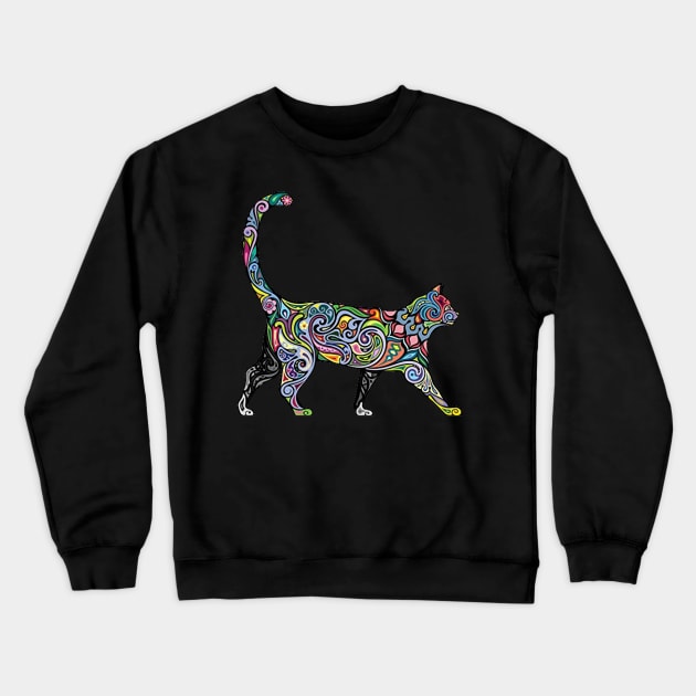 Trippy Cat Crewneck Sweatshirt by kasmarkdsg